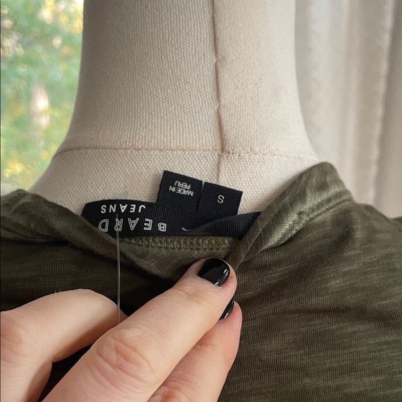 Veronica Beard Bea Jeans Dark Green Ruffled Sleeve Top Small EUC - Picture 8 of 10